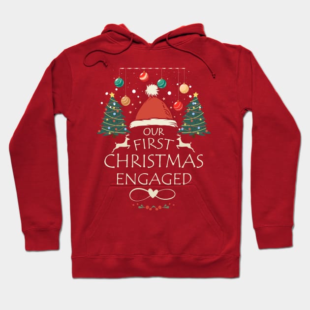 Our First Christmas Engaged Hoodie by kawaiimono